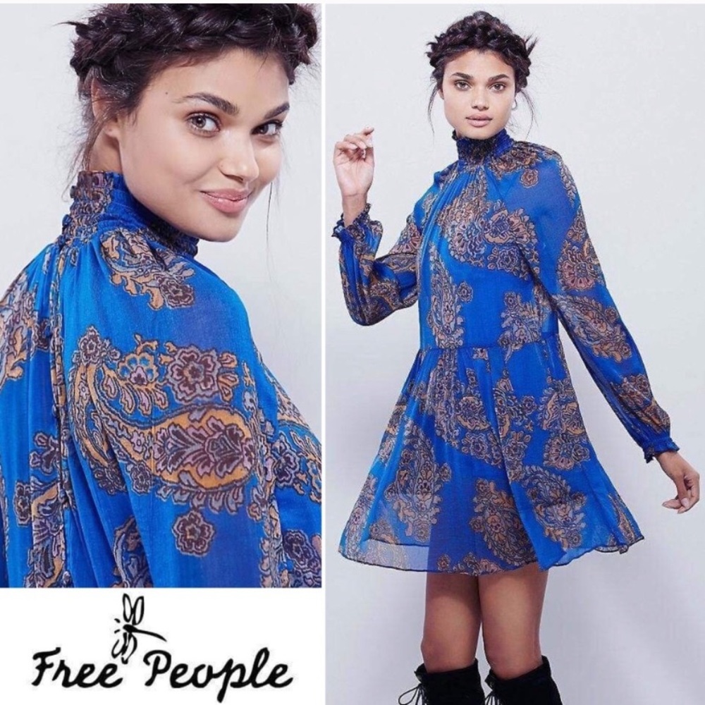 Free People Hippie Sheer Moonstruck Paisley Dress
